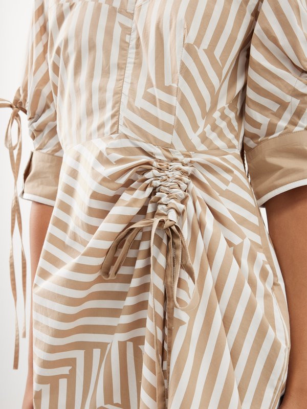 Lovebirds Striped cotton midi dress
