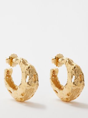 Paola Sighinolfi Galia 18kt gold-plated hoop earrings