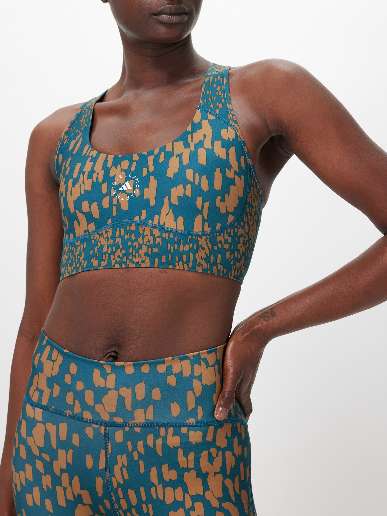 Black Power Reflective leopard-print sports bra, Sweaty Betty