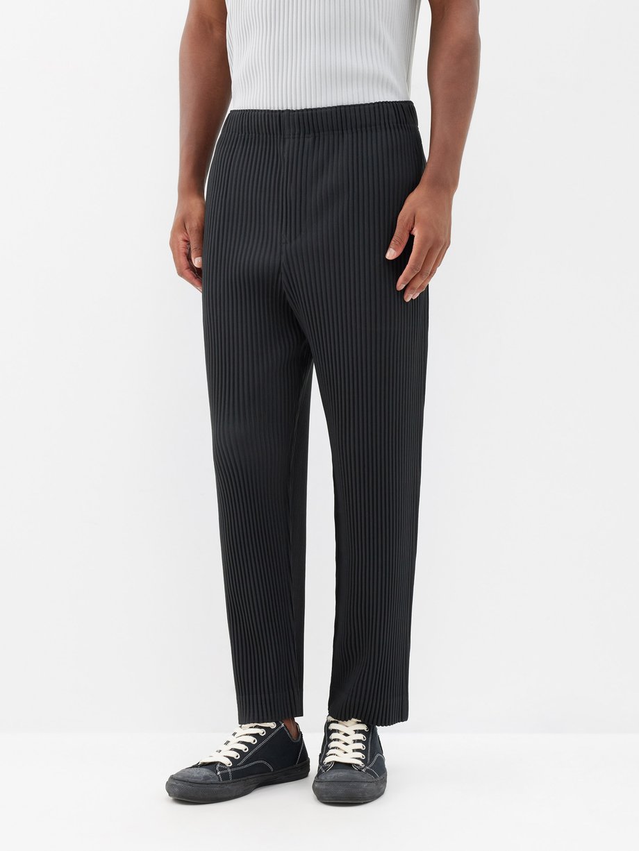 Black Technical-pleated trousers | Homme Plissé Issey Miyake | MATCHES US