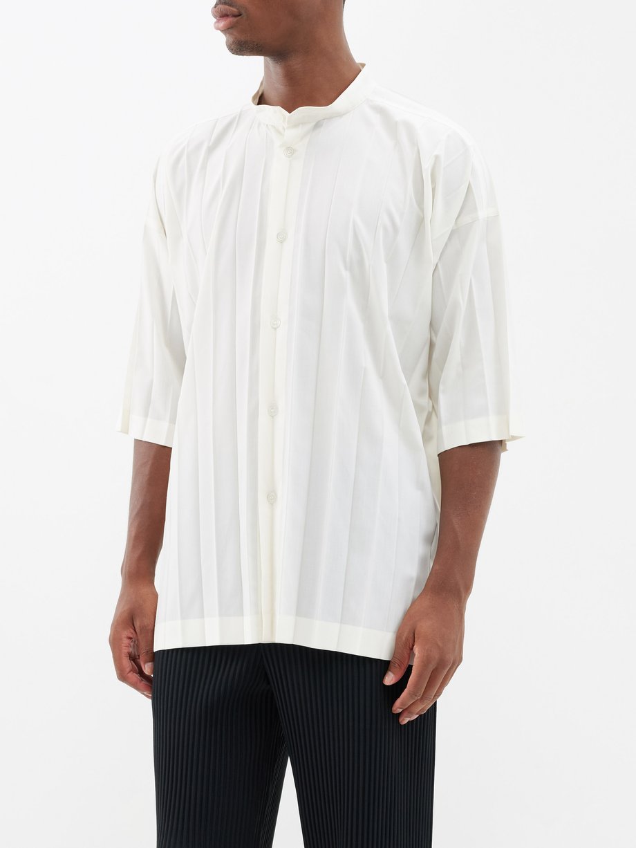 Homme Plissé Issey Miyake Regular-fit Pleated Shirt in White for Men
