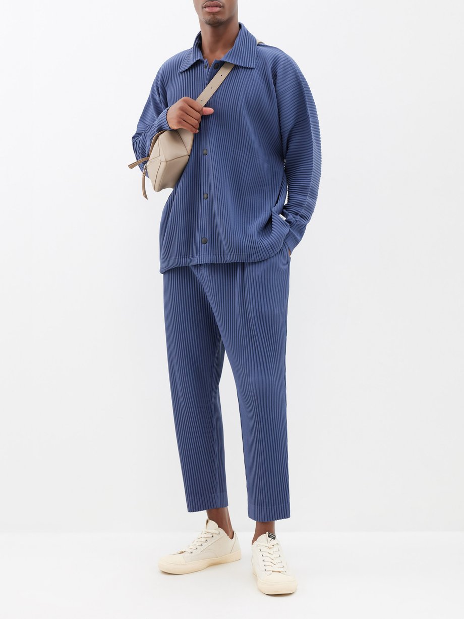 Homme Plisse Issey Miyake - Pleated Long Sleeve Shirt Aqua Blue – WDLT117