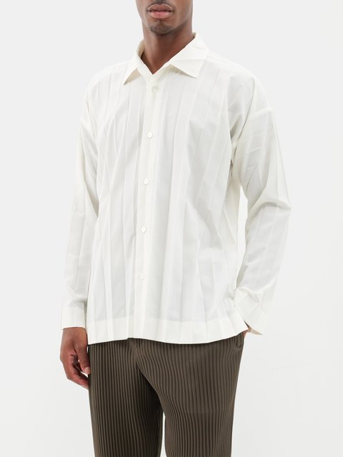 White Edge technical-pleated shirt | Homme Plissé Issey Miyake