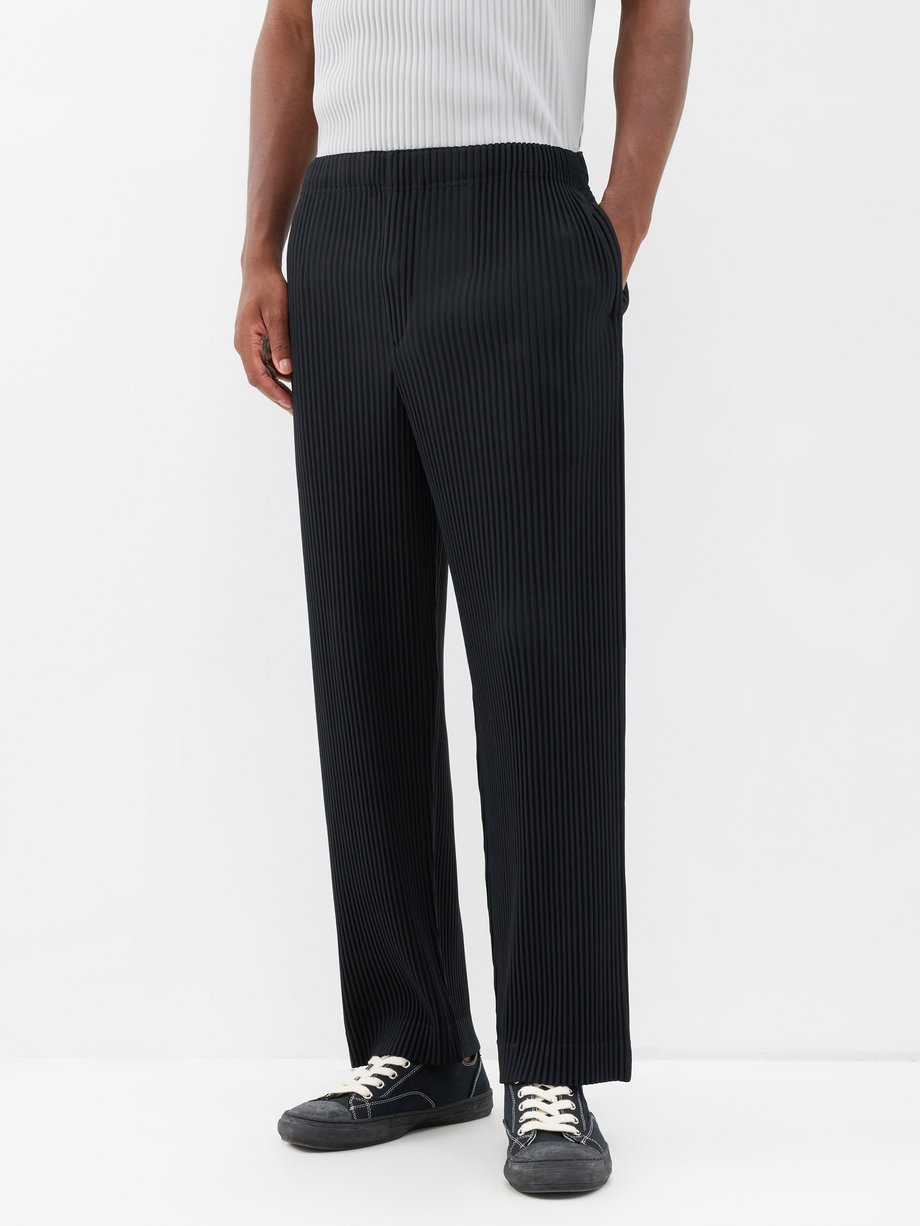 Black Technical-pleated trousers | Homme Plissé Issey Miyake | MATCHES UK