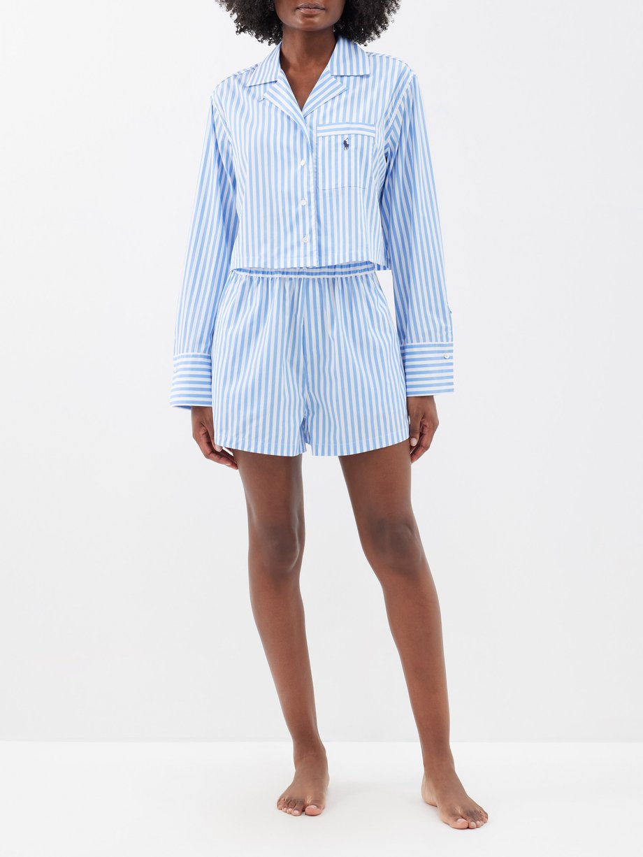 Blue Striped cotton-poplin pyjamas, Polo Ralph Lauren