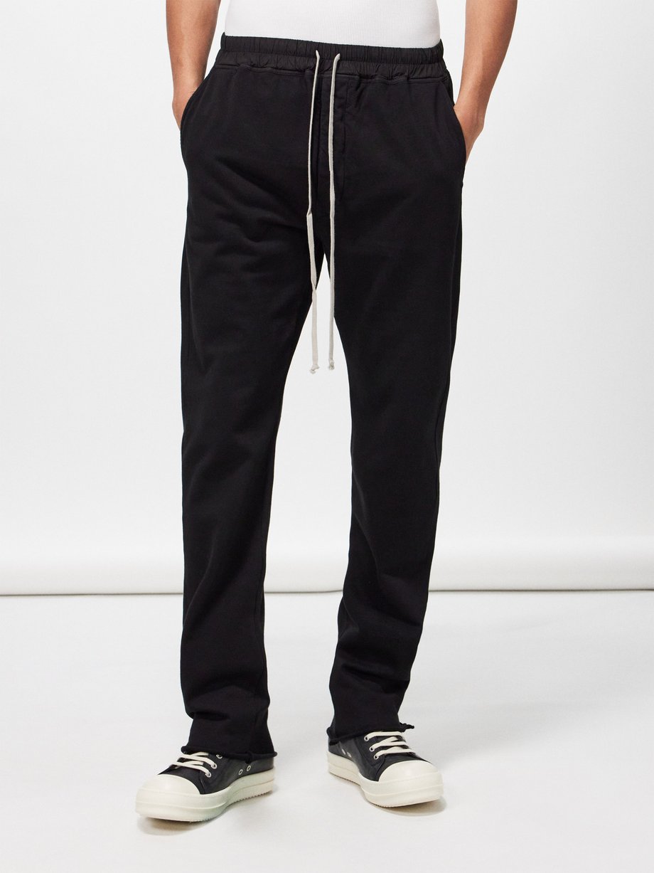 Black Berlin cotton-jersey straight-leg trousers | Rick Owens DRKSHDW ...