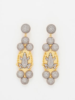Begüm Khan Maharani crystal & 24kt gold-plated earrings