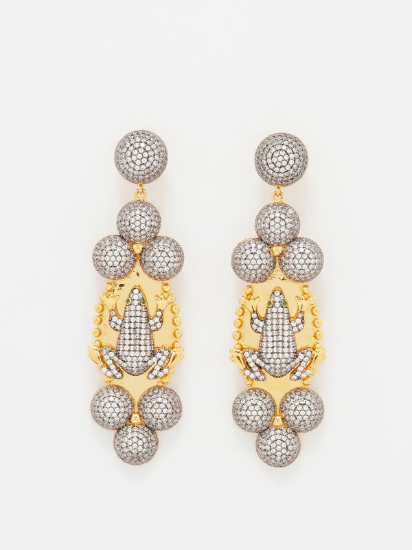 Begüm Khan Maharani crystal & 24kt gold-plated earrings