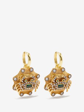 Begüm Khan King Crab 24kt gold-plated hoop earrings
