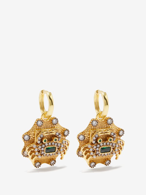 Begüm Khan King Crab 24kt gold-plated hoop earrings