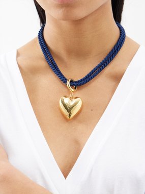 Timeless Pearly Heart 24kt gold-plated necklace