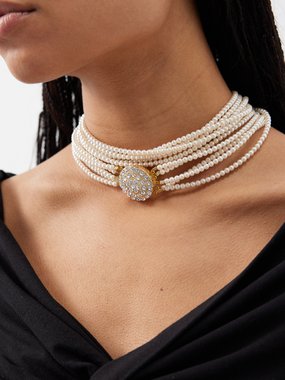 Timeless Pearly Collier en plaqué or 24 carats et perles