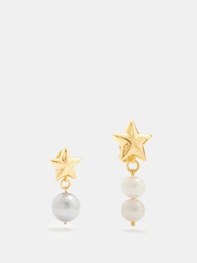 Timeless Pearly Mismatched pearl & 24kt gold-plated clip earrings