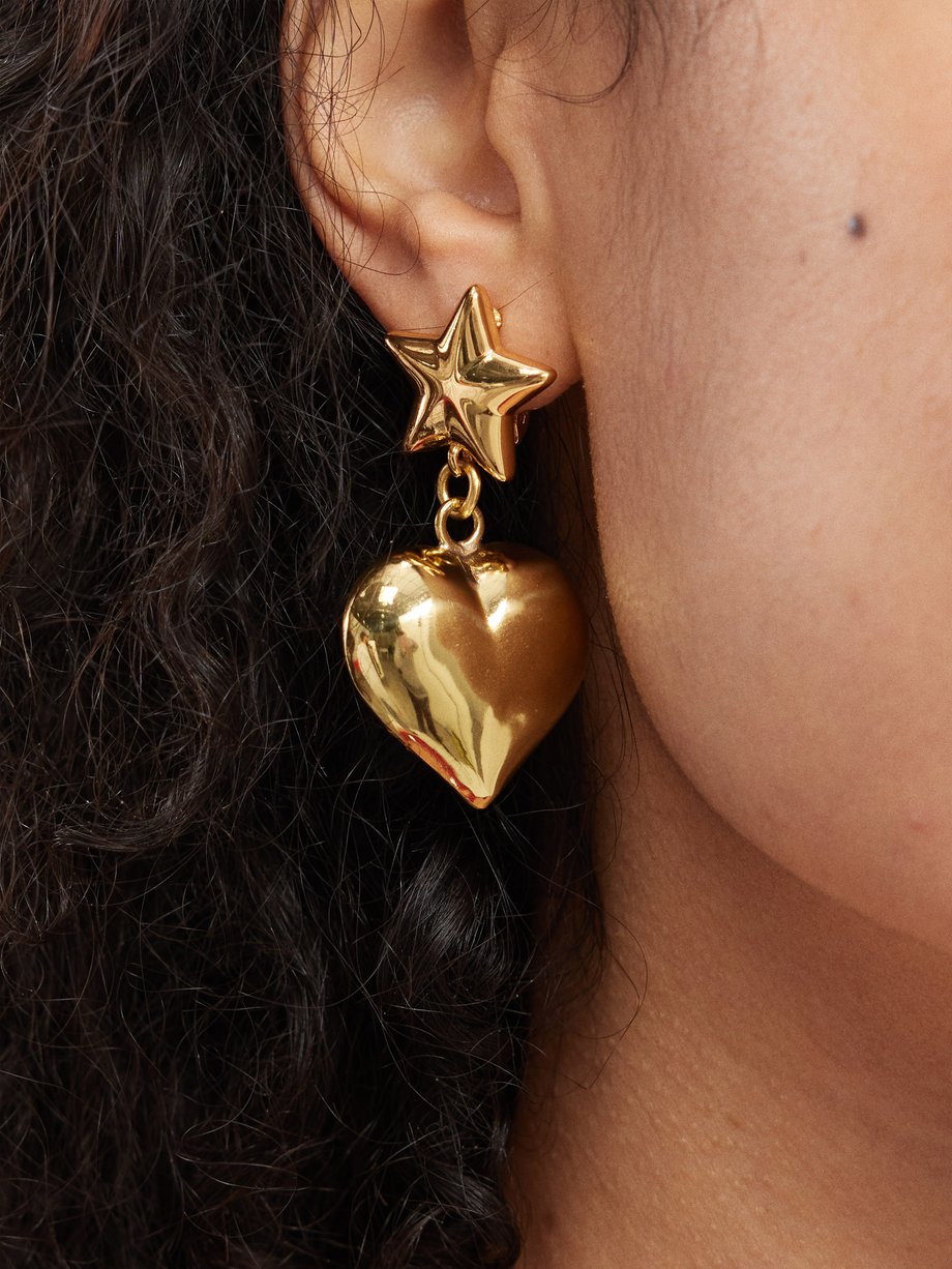Gold-plated clip earrings