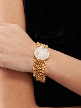 Timeless Pearly Bracelet en plaqué or 24 carats et cristaux