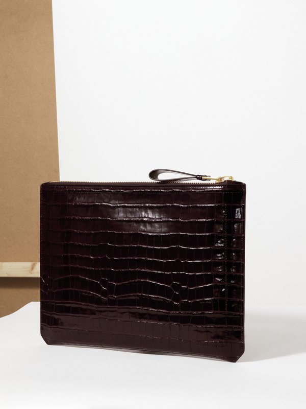 Tom Ford Buckley croc-effect leather document pouch