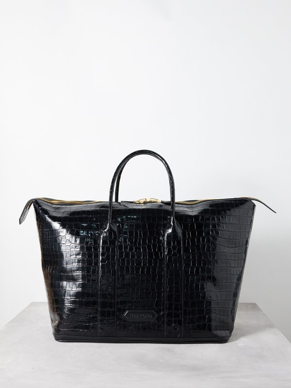 Tom Ford Crocodile-effect patent-leather tote bag