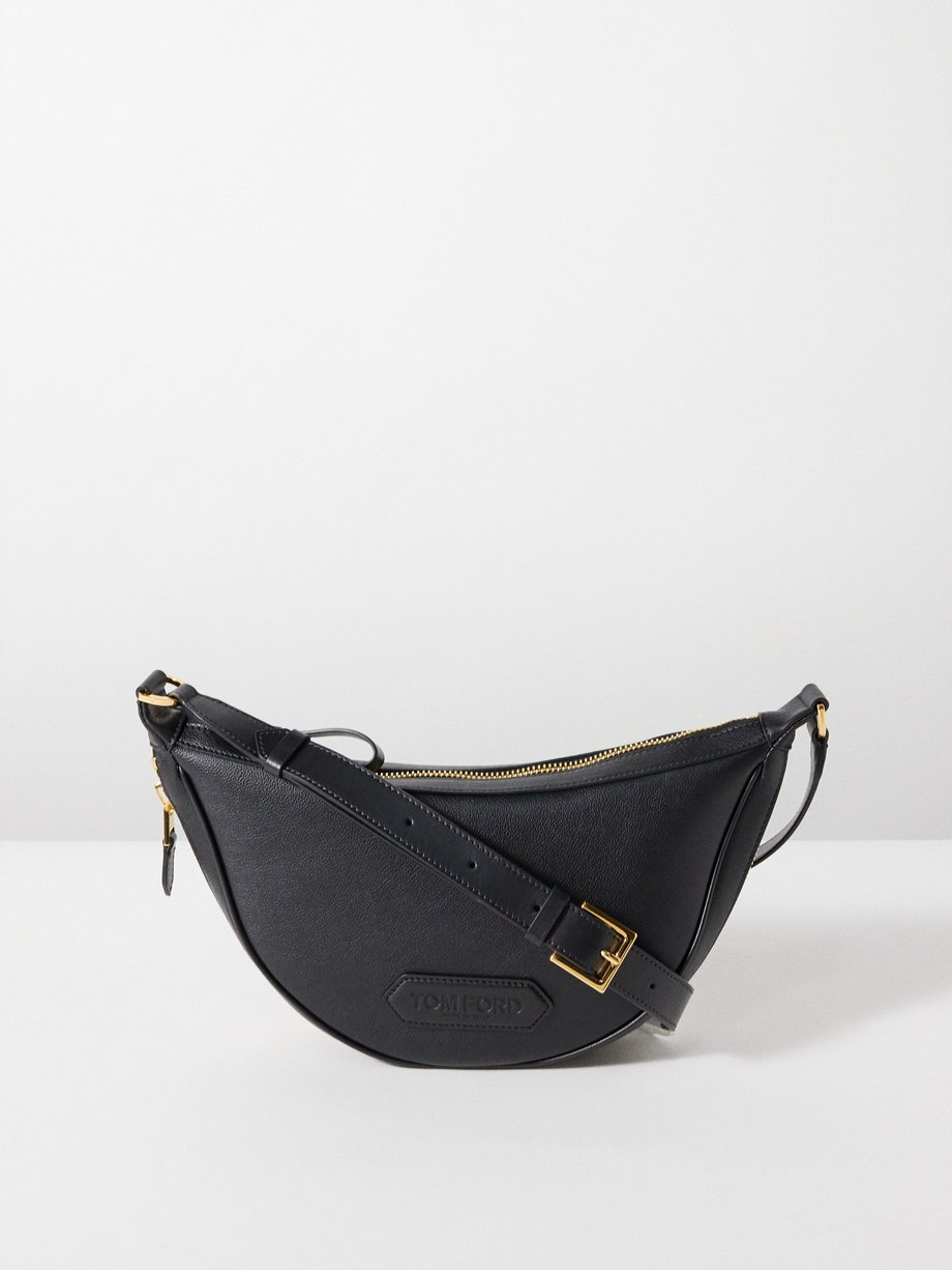 Black Grained-leather cross-body bag | Tom Ford | MATCHES UK