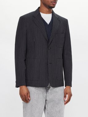 mfpen Pinstriped wool-twill suit jacket