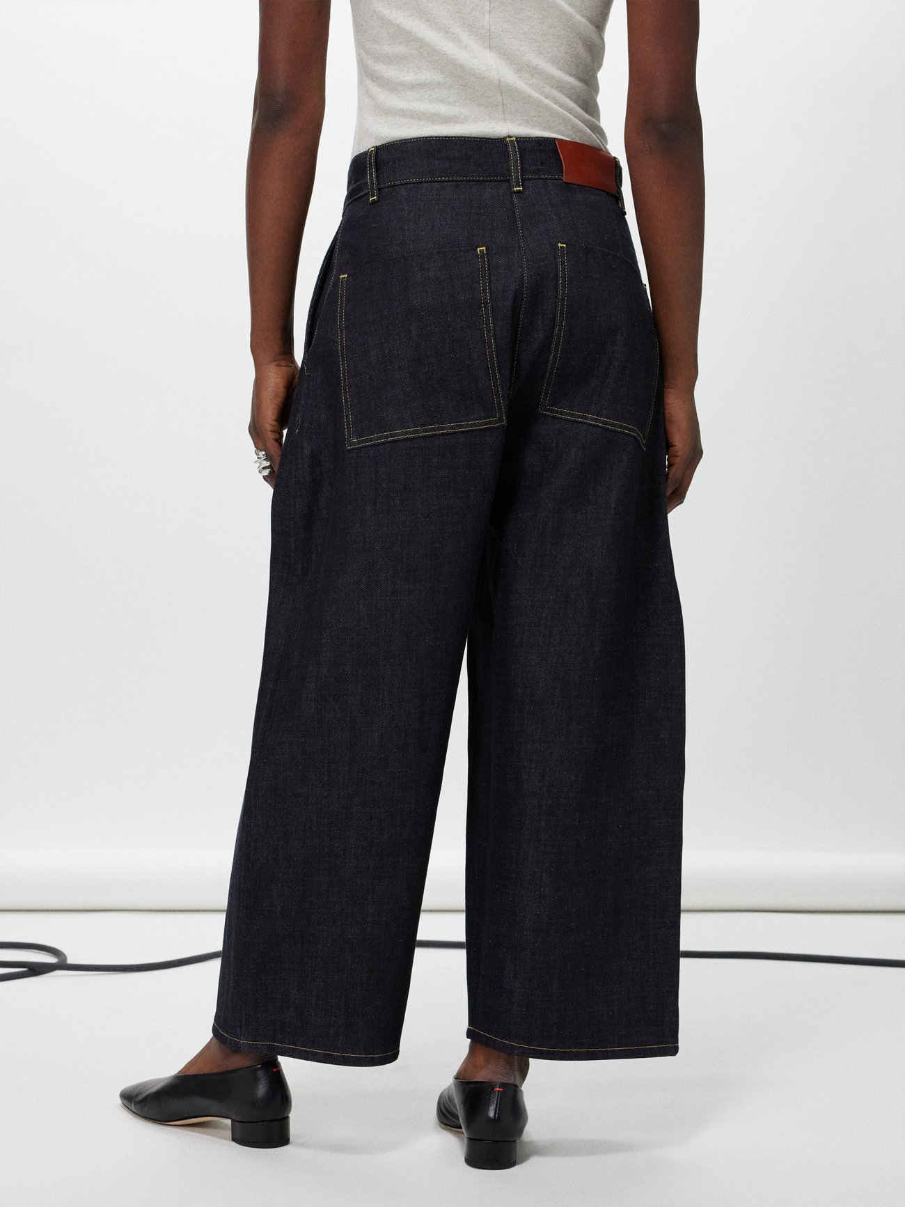 Blue Chalco cropped wide-leg jeans, Studio Nicholson