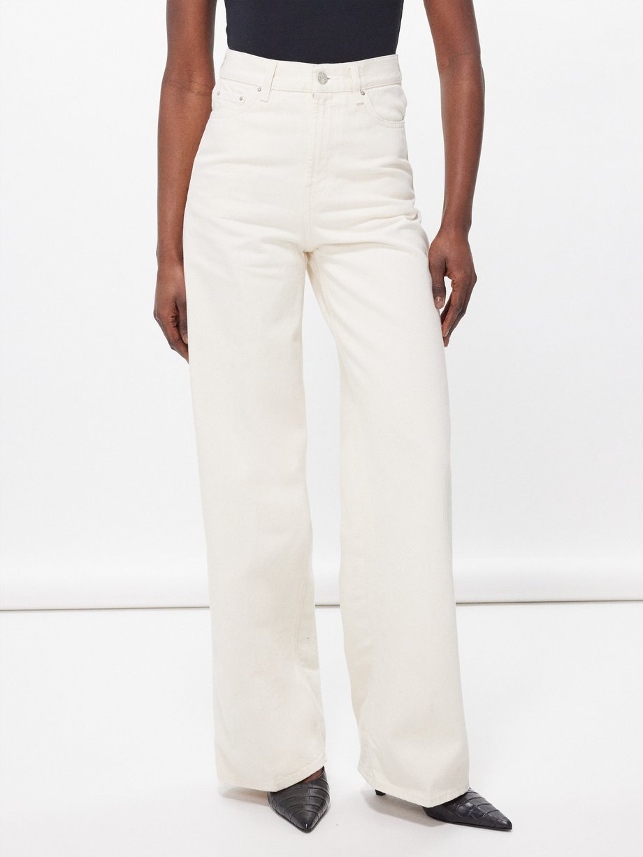 White High-rise wide-leg jeans | Toteme | MATCHES UK