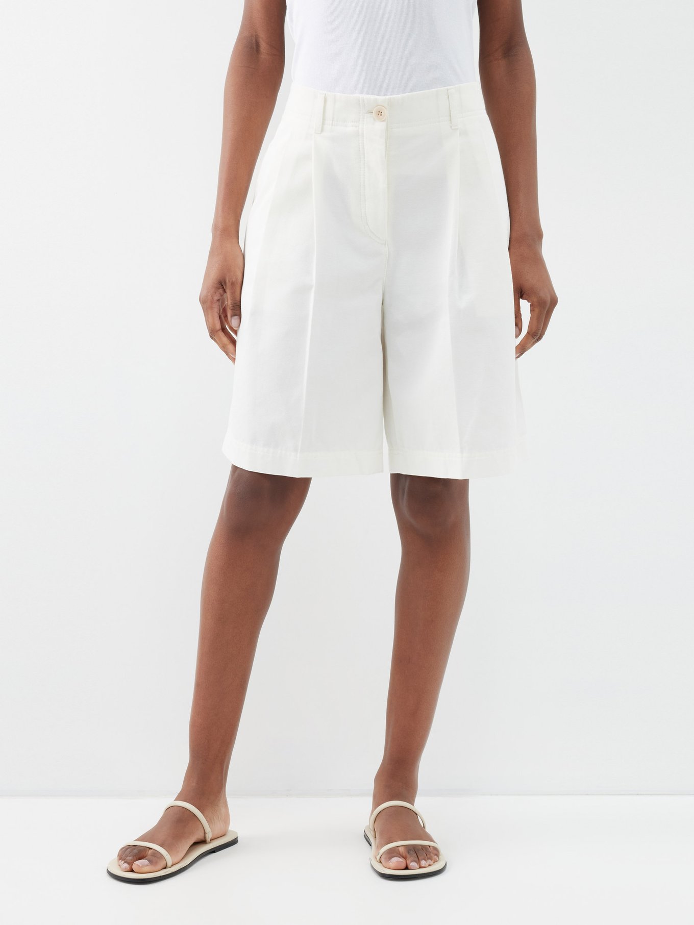 Pleated twill shorts | Toteme