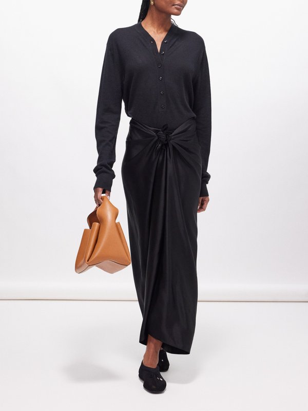 Toteme Knotted satin maxi skirt