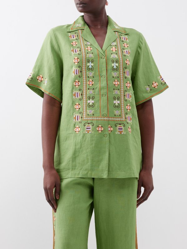 ALÉMAIS (ALÉMAIS) Lovella embroidered linen shirt