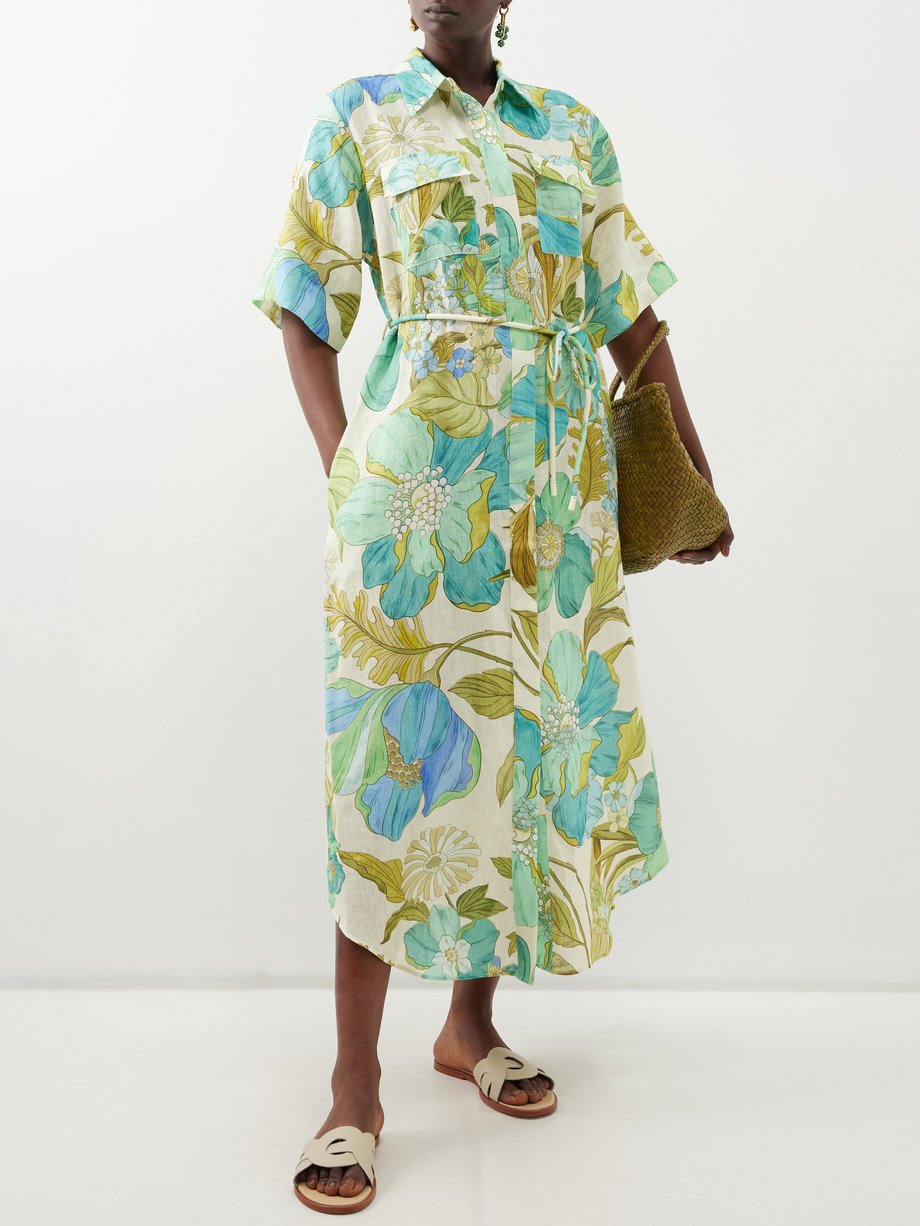 ALÉMAIS (ALÉMAIS) Janis floral-print linen shirt dress