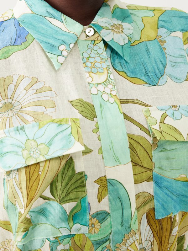 ALÉMAIS (ALÉMAIS) Janis floral-print linen shirt dress