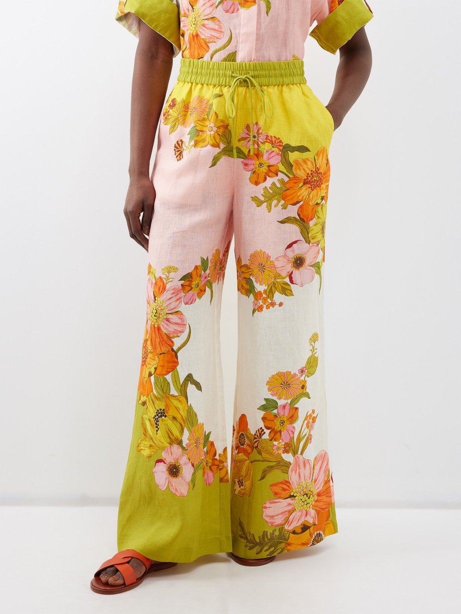 ALÉMAIS (ALÉMAIS) Silas floral-print linen trousers