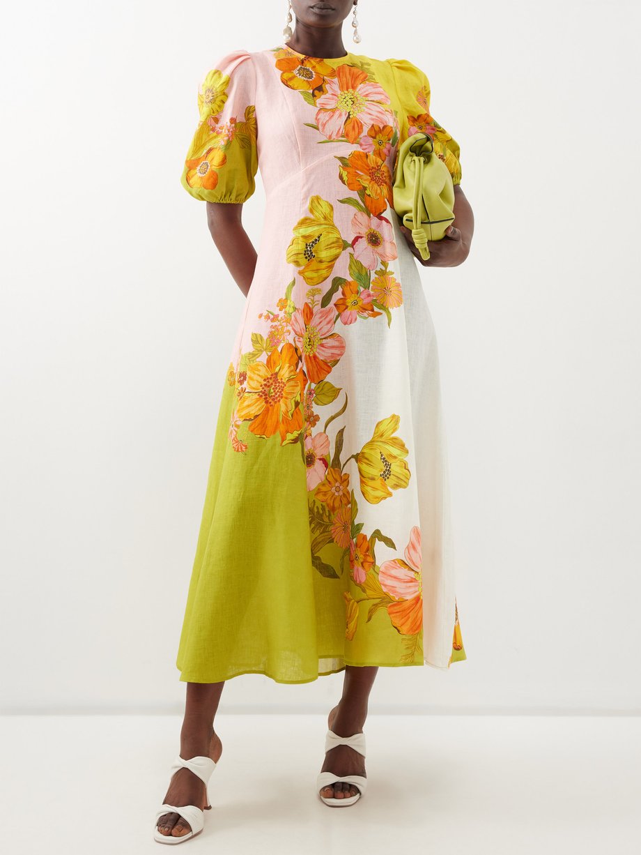 ALÉMAIS (ALÉMAIS) Silas floral-print linen midi dress