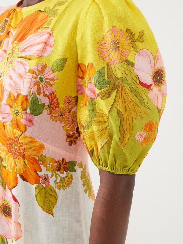 ALÉMAIS (ALÉMAIS) Silas floral-print linen midi dress