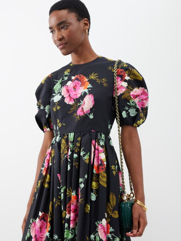 Erdem Floral-print cotton-faille midi dress