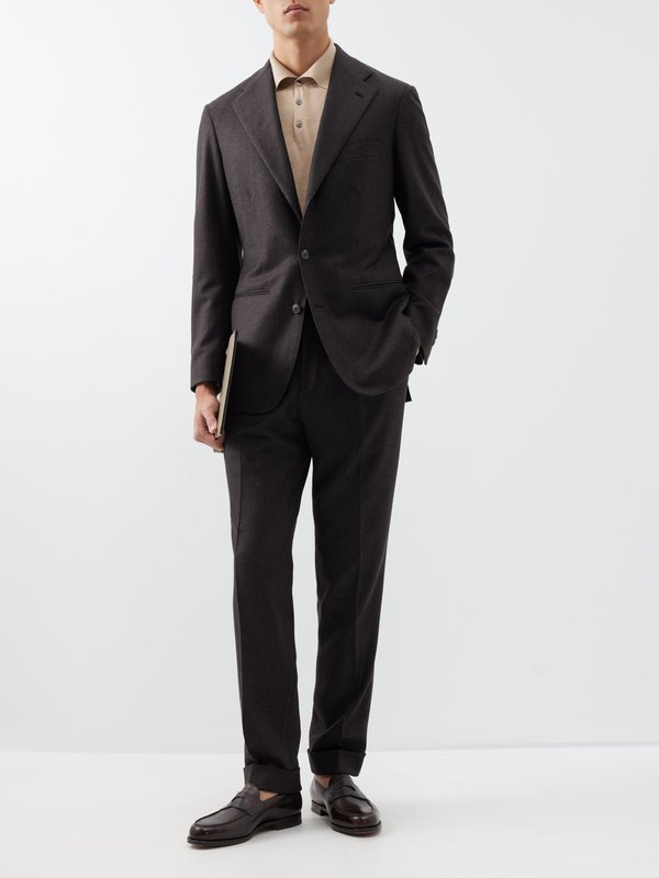 Saman Amel Pleated wool-blend suit trousers