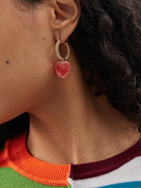 Crystal Haze Jelly Heart cubic zirconia & gold-plated earrings