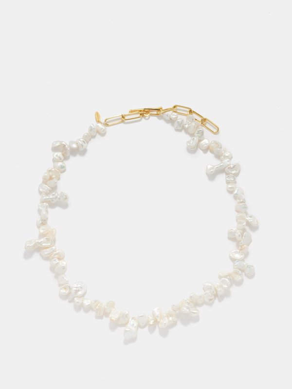 Hermina Athens Echo freshwater pearl & gold-vermeil necklace