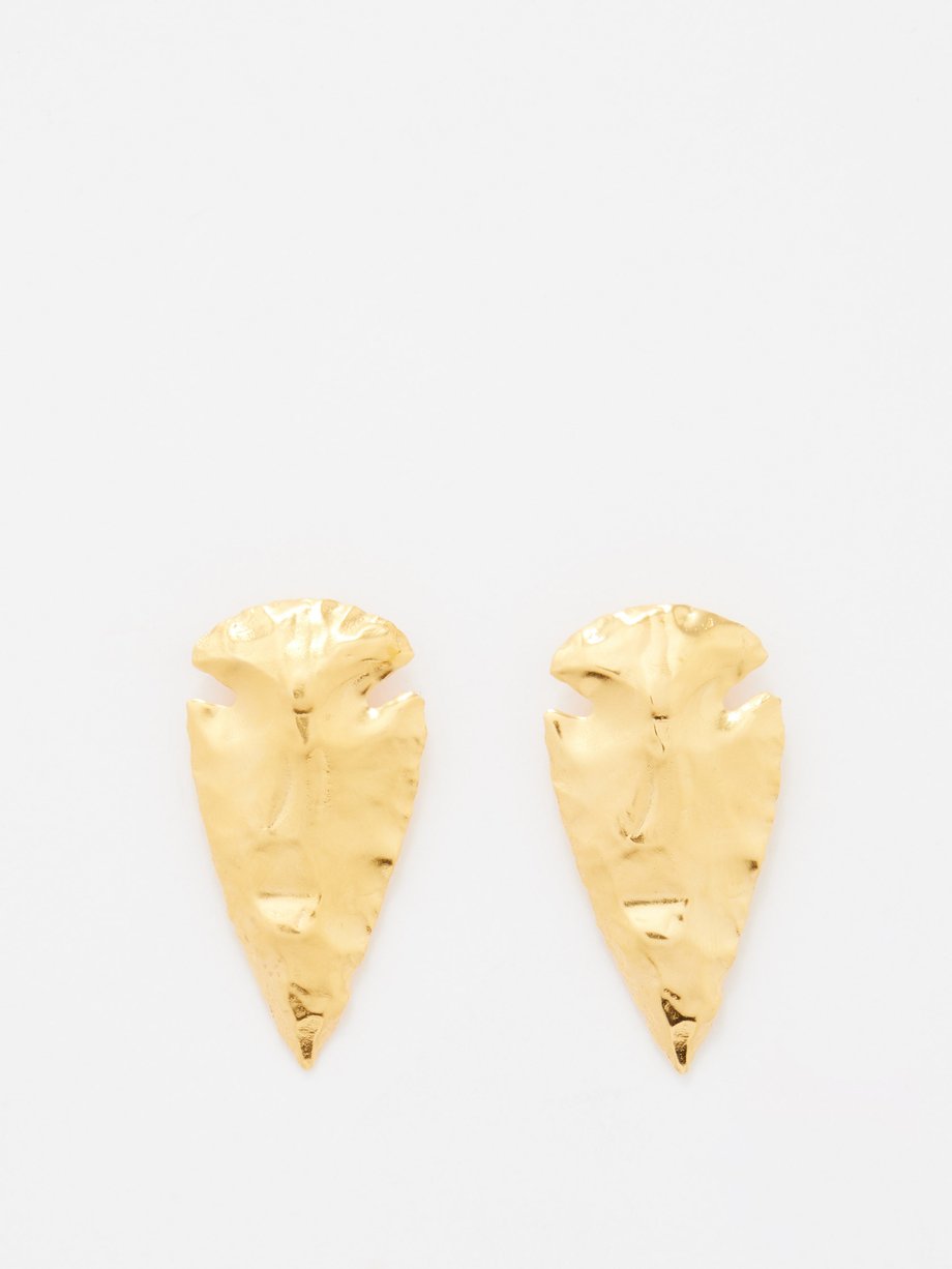 Hermina Athens Sepia gold-vermeil earrings