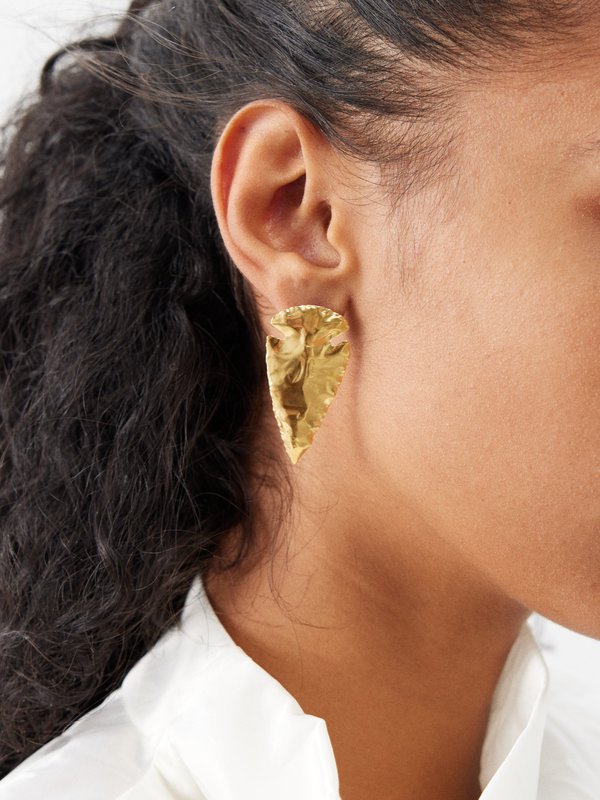 Hermina Athens Sepia gold-vermeil earrings