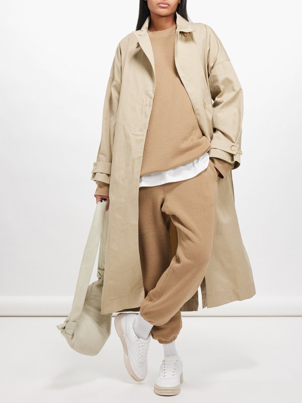 Beige Belted cotton-gabardine trench coat | KASSL Editions | MATCHES UK
