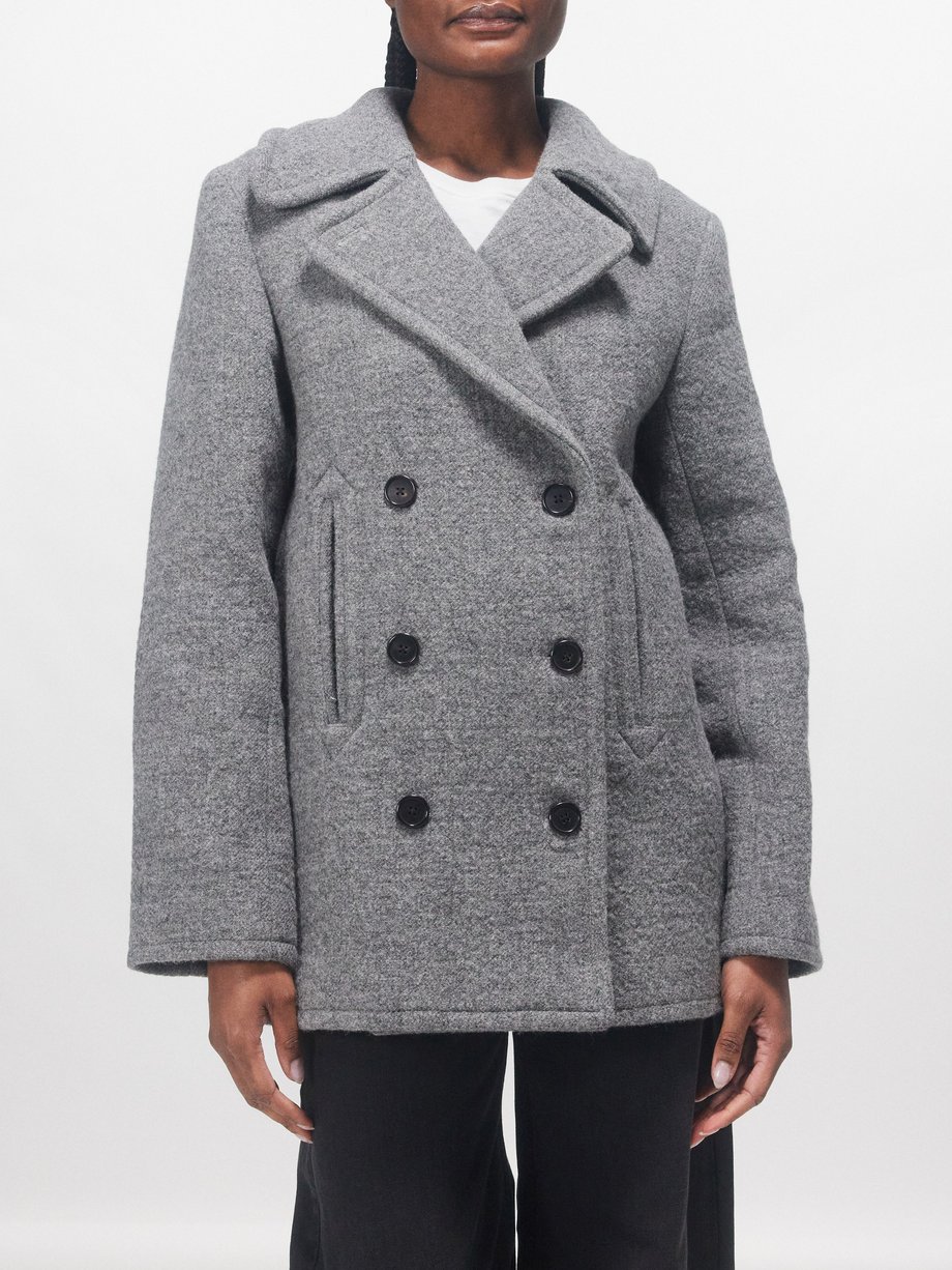 TOTEME double-breasted brushed coat - Grey
