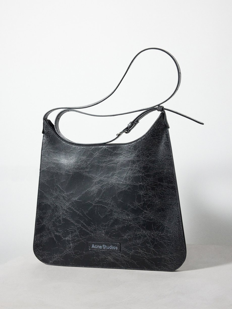 Acne Studios Platt cracked-leather hobo shoulder bag