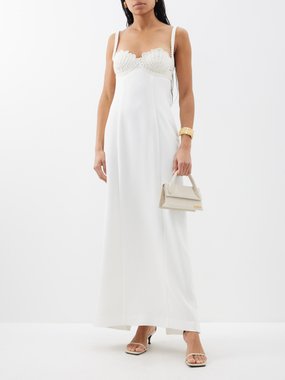 Clea CLEA Lucinda embroidered-bustier woven maxi dress