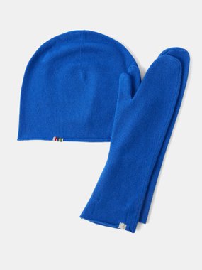 Extreme Cashmere Stretch-cashmere beanie and mittens set