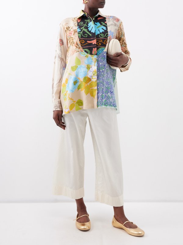 Rianna + Nina Patchwork vintage silk blouse