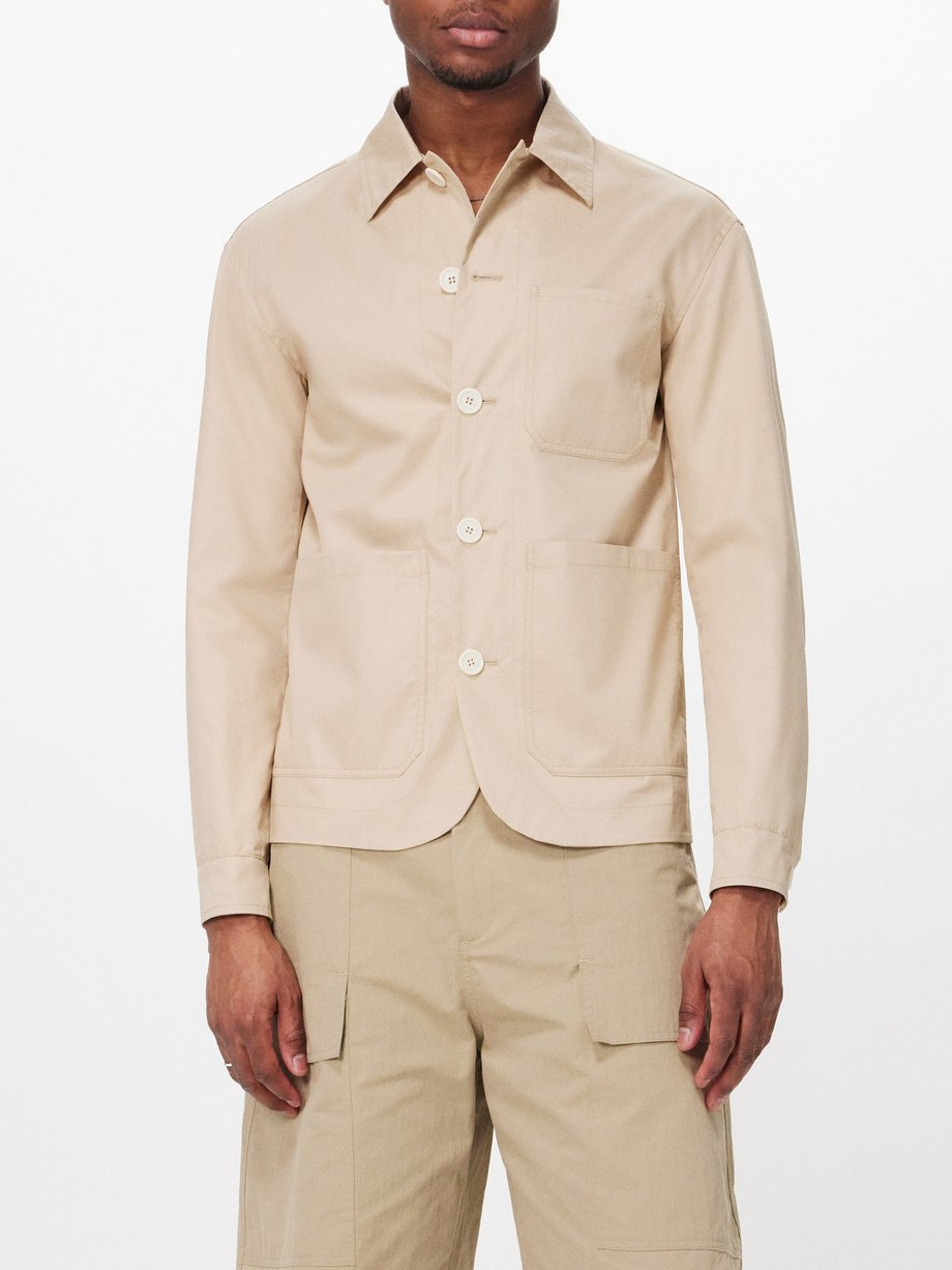 Beige Julian unlined cotton overshirt