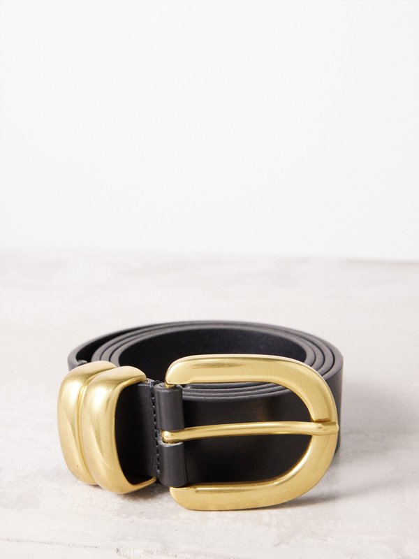 Black Zoira leather belt By Malene Birger MATCHES UK