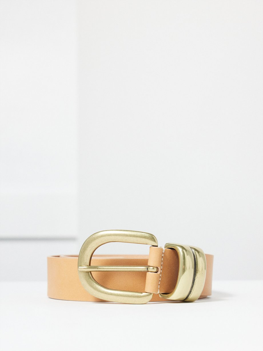 Tan Zoira leather belt | By Malene Birger | MATCHES UK