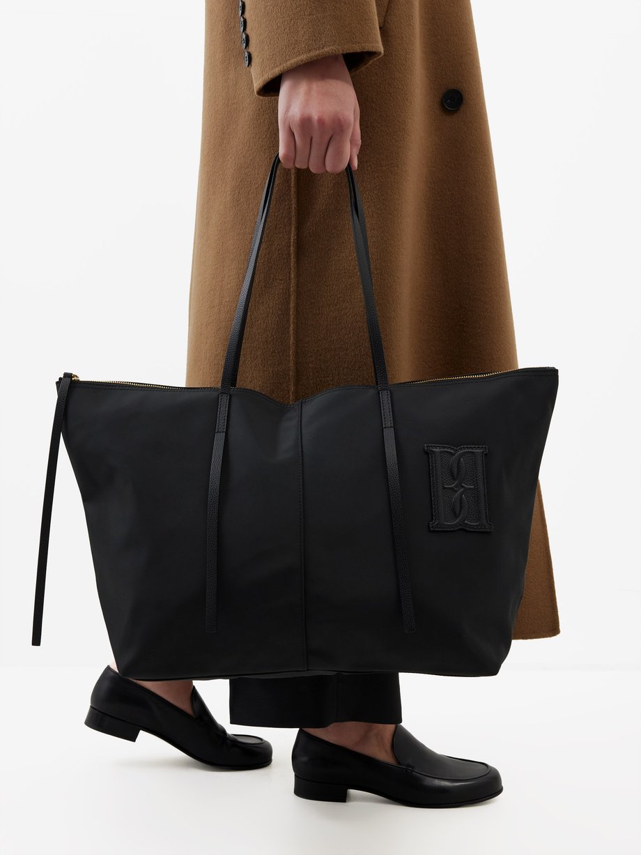 Black Nabelle recycled canvas tote bag By Malene Birger MATCHES UK