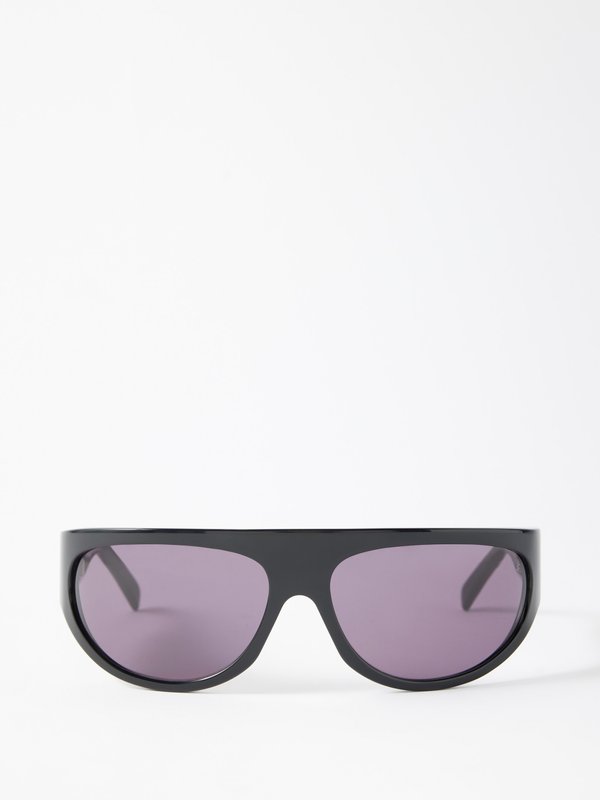 Celine Eyewear Bold D-frame acetate wraparound sunglasses